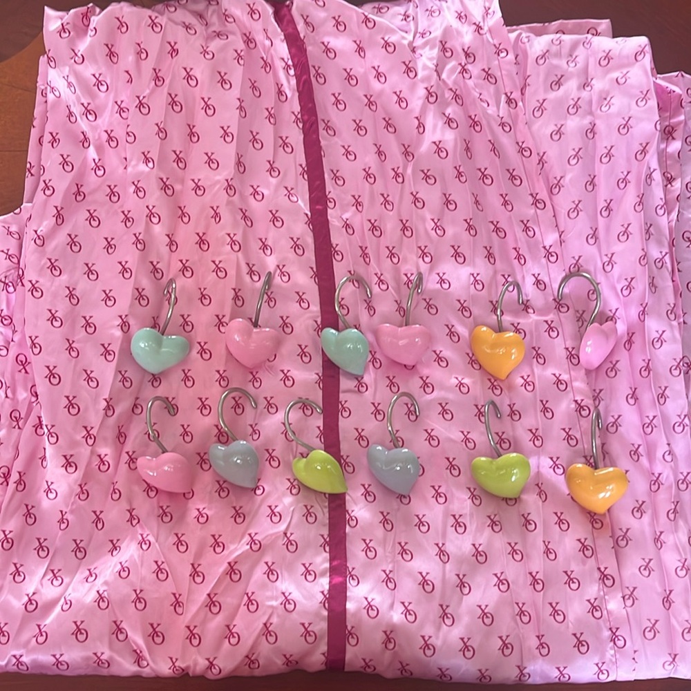 XOXO shower curtain with 12 hooks